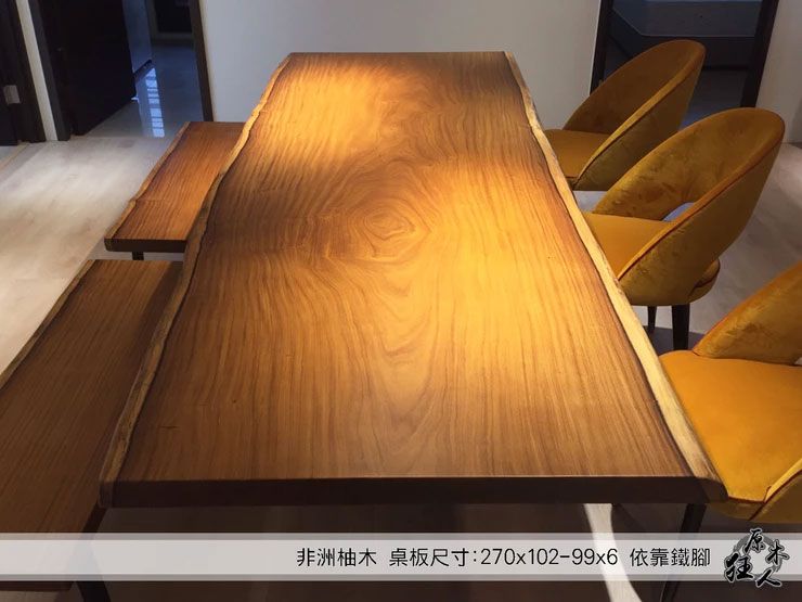 原木狂人案例分享-非洲柚木餐桌．香樟木書桌