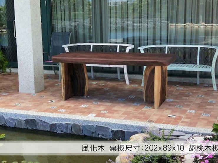 原木狂人案例分享-風化木桌
